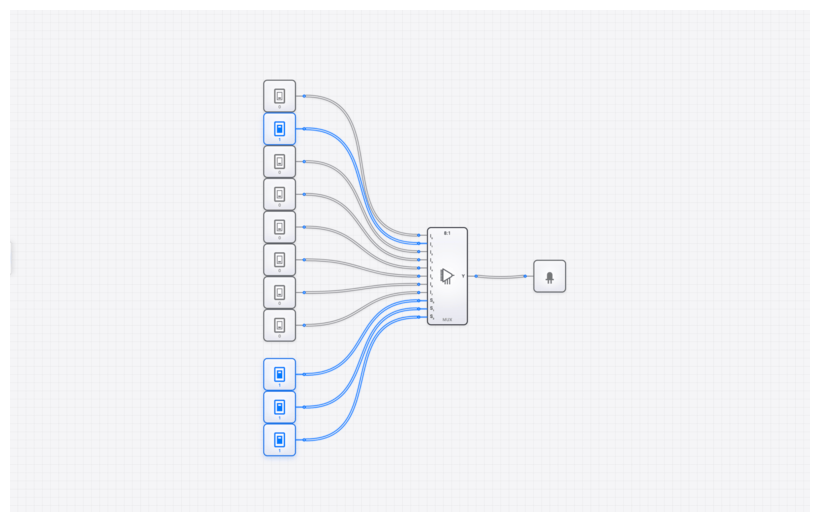 Multiplexer (8-to-1) circuit demo