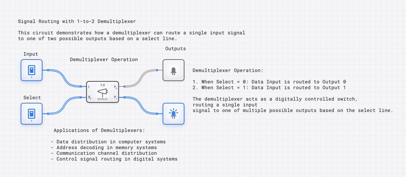 1-to-2 Demultiplexer circuit diagram