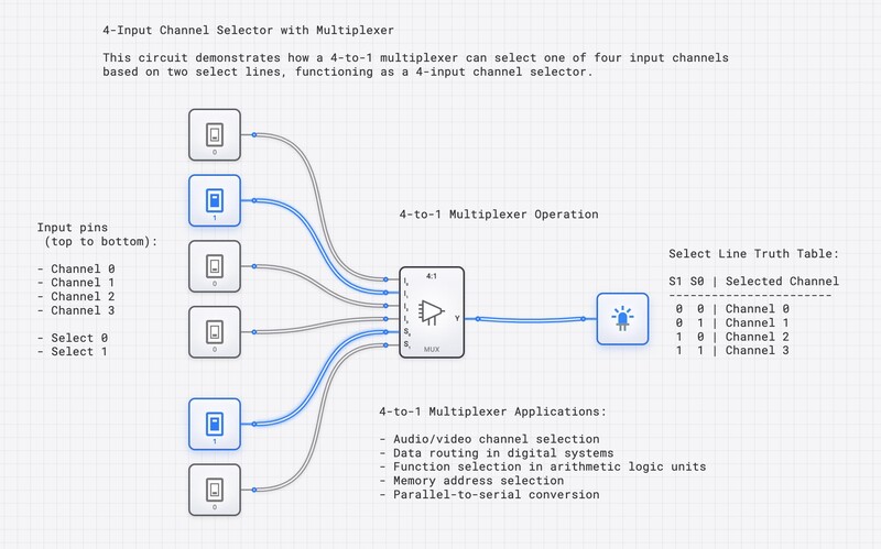 4-to-1 Multiplexer circuit diagram