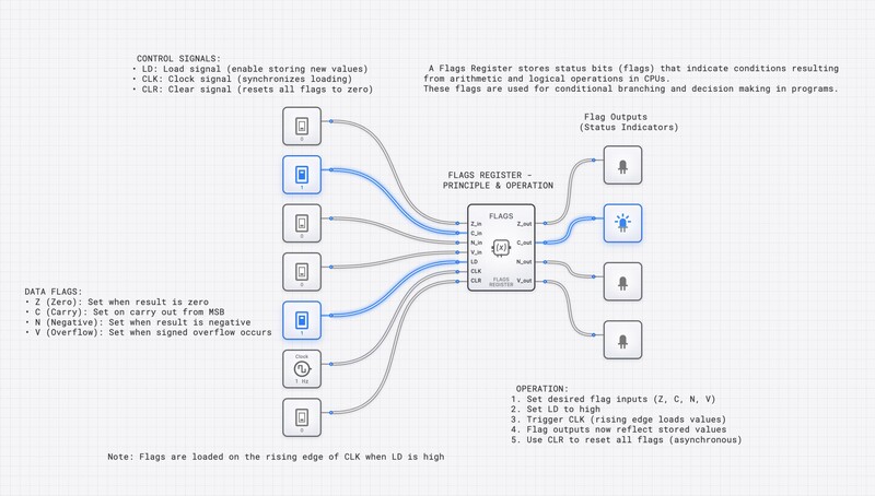 CPU Flags Register circuit diagram
