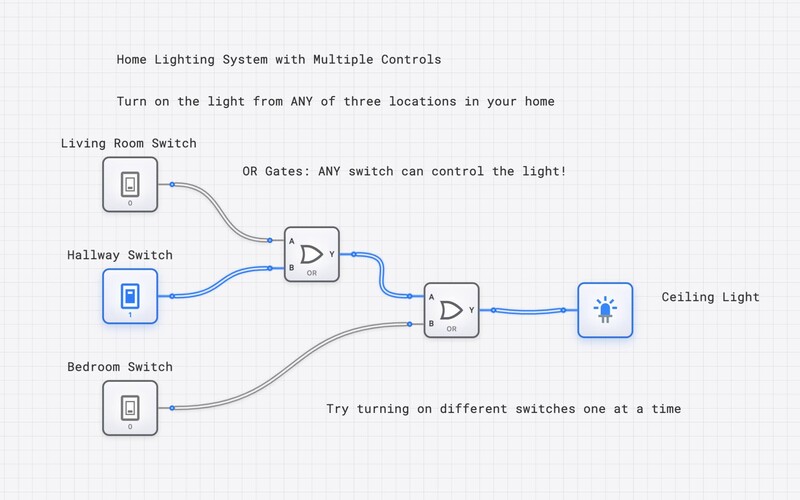 Multi-Switch OR Gate System circuit diagram