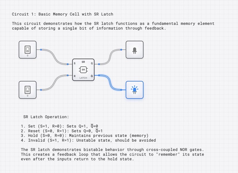SR Latch Demonstration circuit diagram